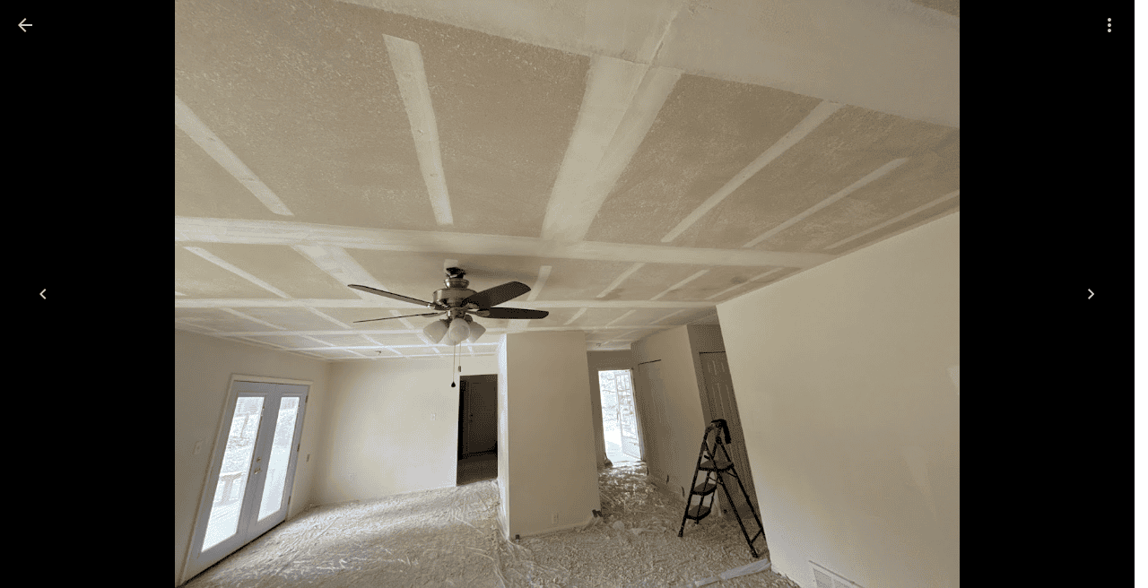 Popcorn ceiling before removal